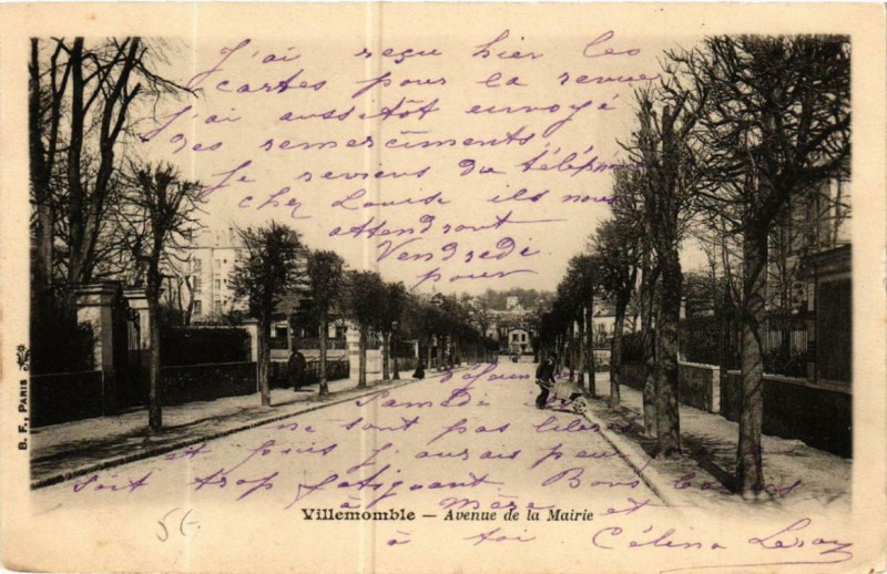 Carte postale ancienne Villemomble Avenue de la Mairie à Villemomble