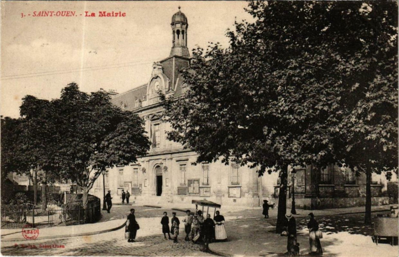 Carte postale ancienne La Mairie à Saint-Ouen-sur-Seine