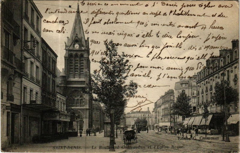 Carte postale ancienne Saint-Denis Le Boulevard Chateaudun à Saint-Denis