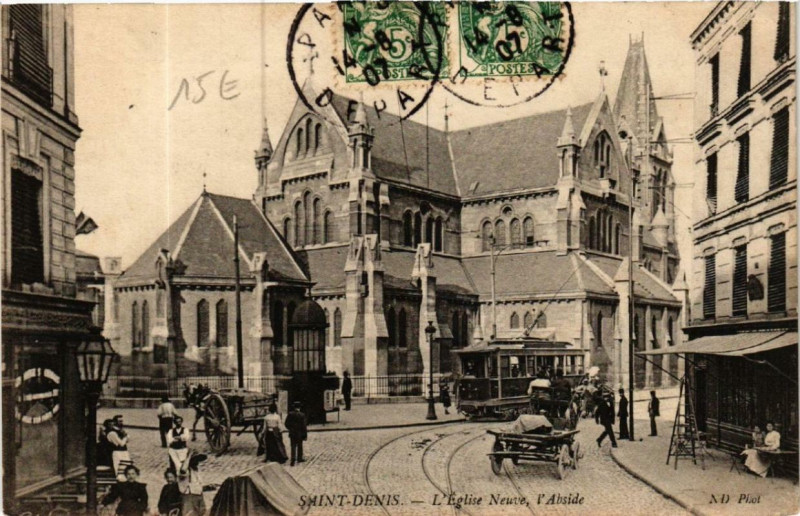 Carte postale ancienne Saint-Denis L'Eglise Neuve, abside à Saint-Denis