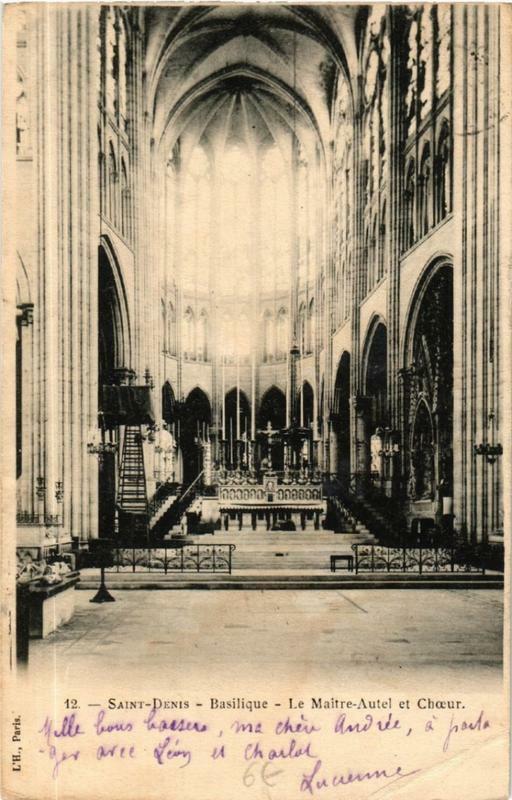 Carte postale ancienne Saint-Denis Basilique Le Maitre-Autel et Choeur à Saint-Denis