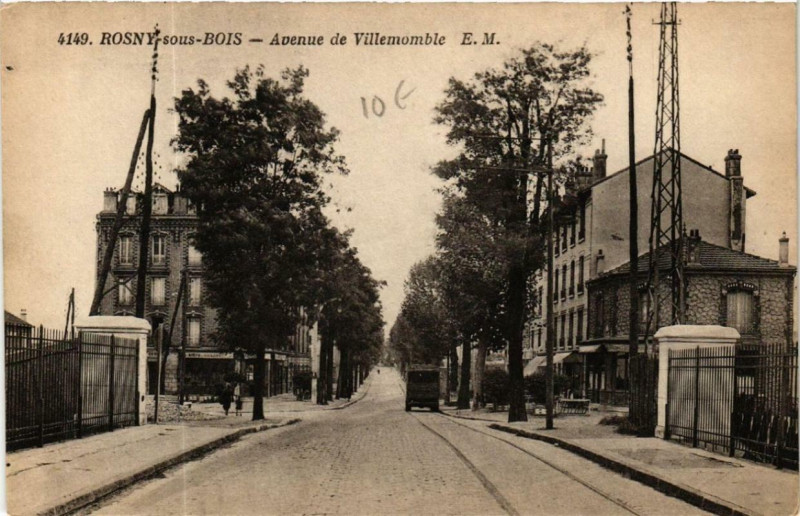 Carte postale ancienne Rosny-sous-Bois Avenue de Villemomble à Rosny-sous-Bois
