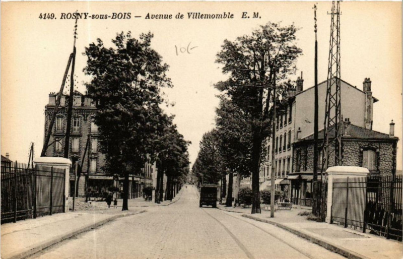 Carte postale ancienne Rosny-sous-Bois Avenue de Villemomble à Rosny-sous-Bois