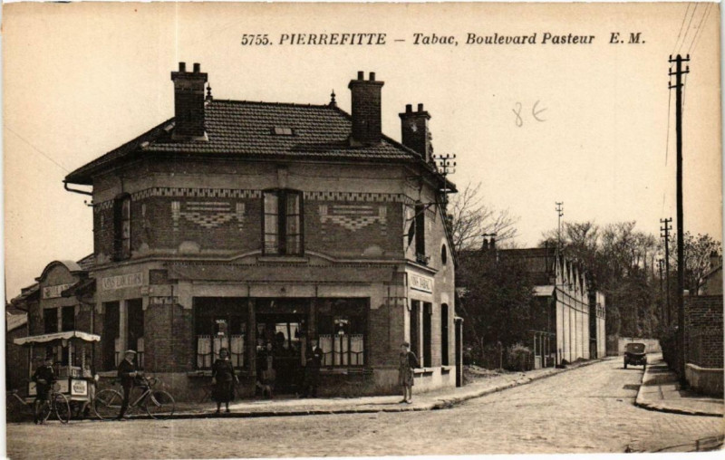 Carte postale ancienne Pierrefitte Tabac, Boulevard Pasteur