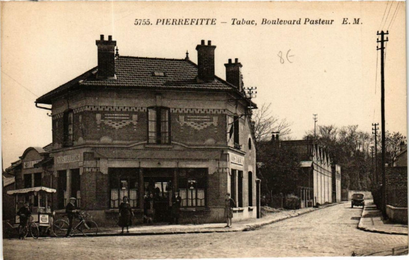 Carte postale ancienne Pierrefitte Tabac, Boulevard Pasteur