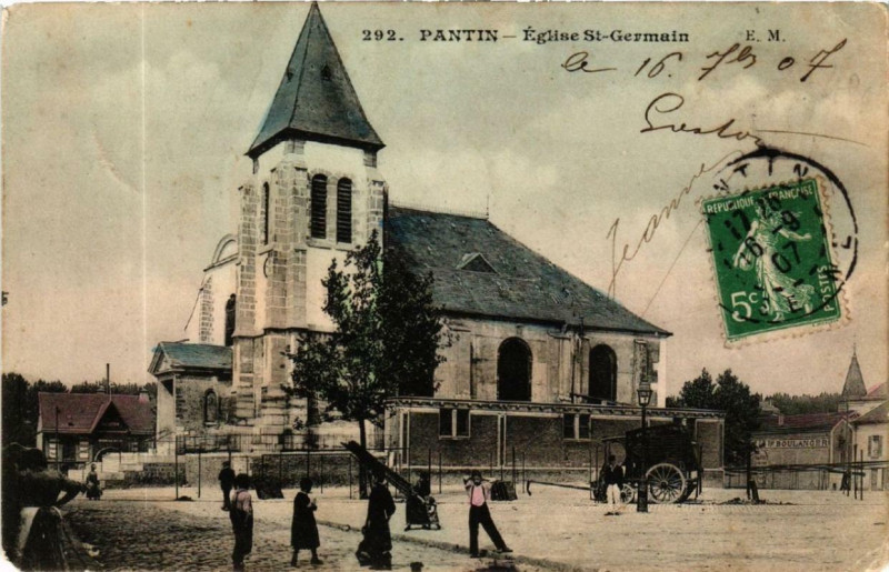 Carte postale ancienne Pantin Eglise St-Germain à Pantin