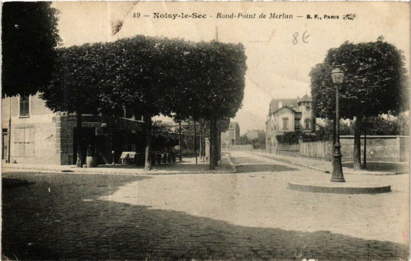 Carte postale ancienne Noisy-le-Sec Rond-Point de Merlan à Noisy-le-Sec