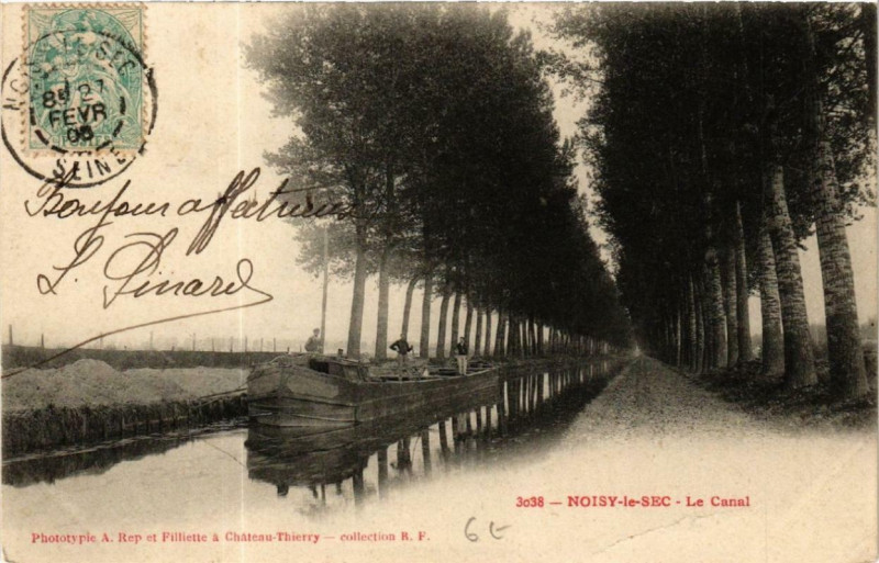 Carte postale ancienne Noisy-le-Sec Le Canal à Noisy-le-Sec