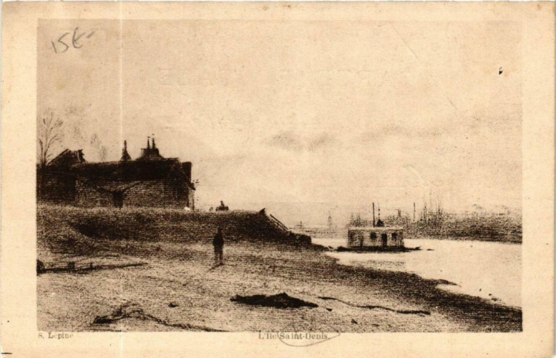 Carte postale ancienne Ile Saint-Denis à Saint-Denis