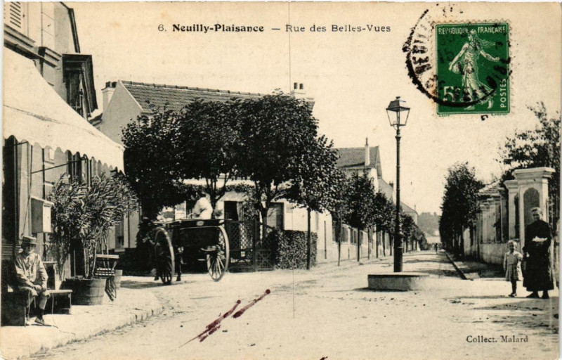 Carte postale ancienne Neuilly-Plaisance Rue des Belles-Vues. à Neuilly-Plaisance