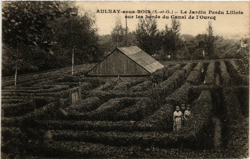 Carte postale ancienne Aulnay-sous-Bois Le Jardin perdu Lillois Bords du Canal de l'Ourcq à Aulnay-sous-Bois
