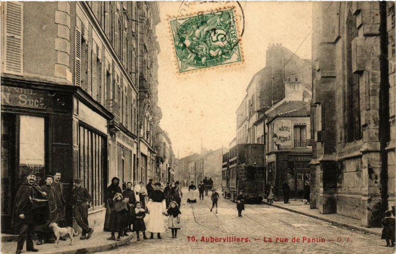Carte postale ancienne Aubervilliers La Rue de Pantin. à Aubervilliers
