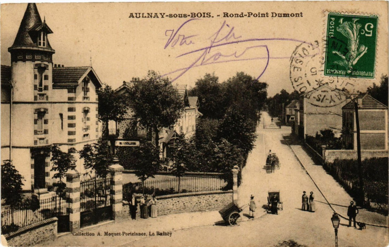 Carte postale ancienne Aulnay-sous-Bois -Rond-Point Dumont à Aulnay-sous-Bois