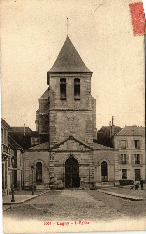 Carte postale ancienne Lagny - L'Eglise