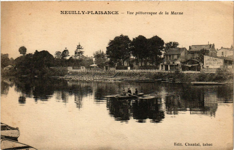 Carte postale ancienne Neuilly-Plaisance - Vue pittoresque de la Marne à Neuilly-Plaisance