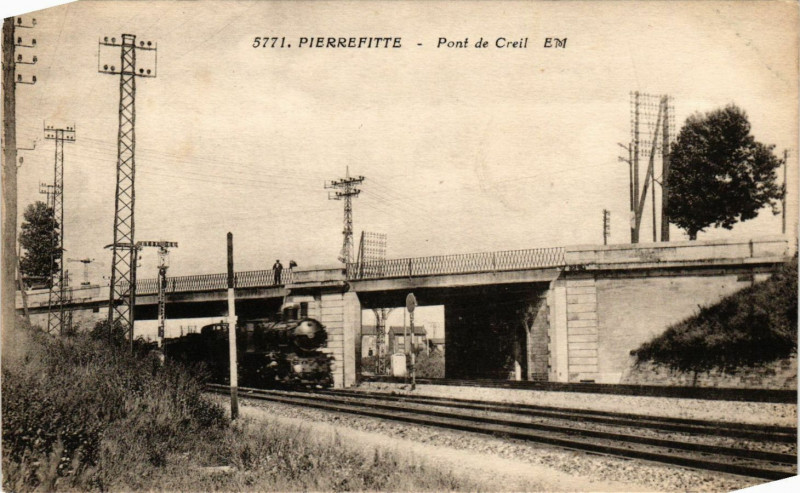 Carte postale ancienne Pierrefitte - Pont de Creil