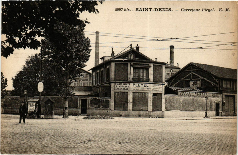 Carte postale ancienne Saint-Denis - Carrefour Pleyel à Saint-Denis