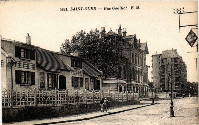Carte postale ancienne Rue Godillot à Saint-Ouen-sur-Seine
