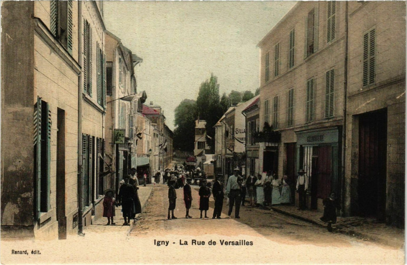 Carte postale ancienne Igny La Rue de Versailles à Igny