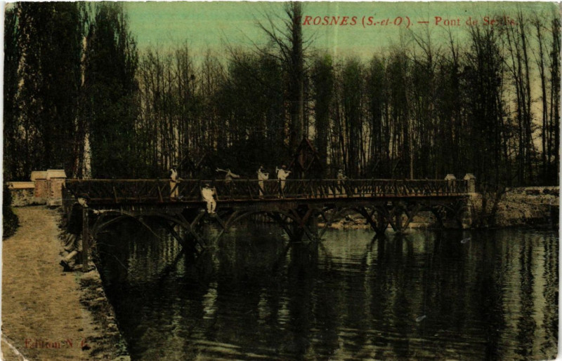 Carte postale ancienne Rosnes - Pont de Seulis