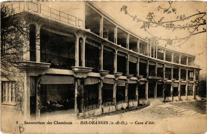 Carte postale ancienne Ris-Orangis - Sanatorium des Cheminots - Cure d'Air à Ris-Orangis