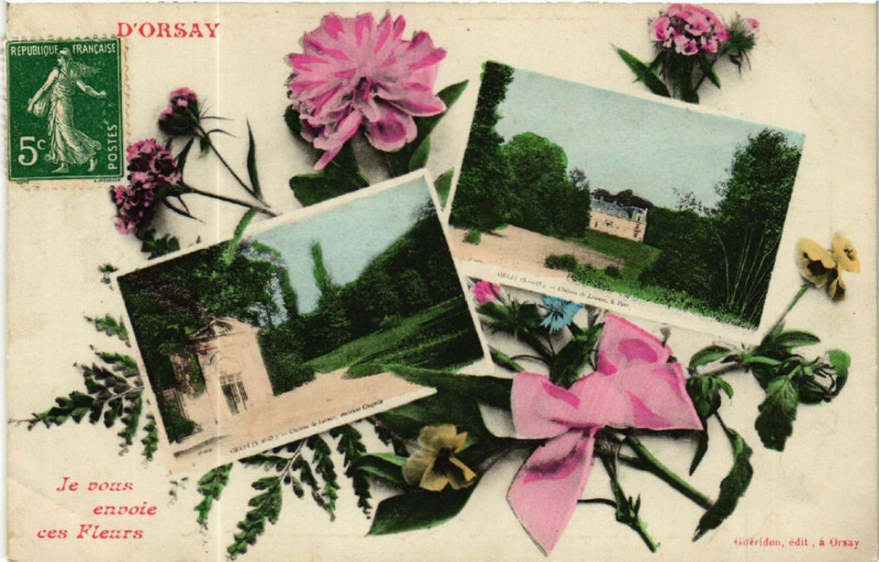 Carte postale ancienne Orsay - D'Orsay - Scenes - Je vous envoie ces Fleurs à Orsay