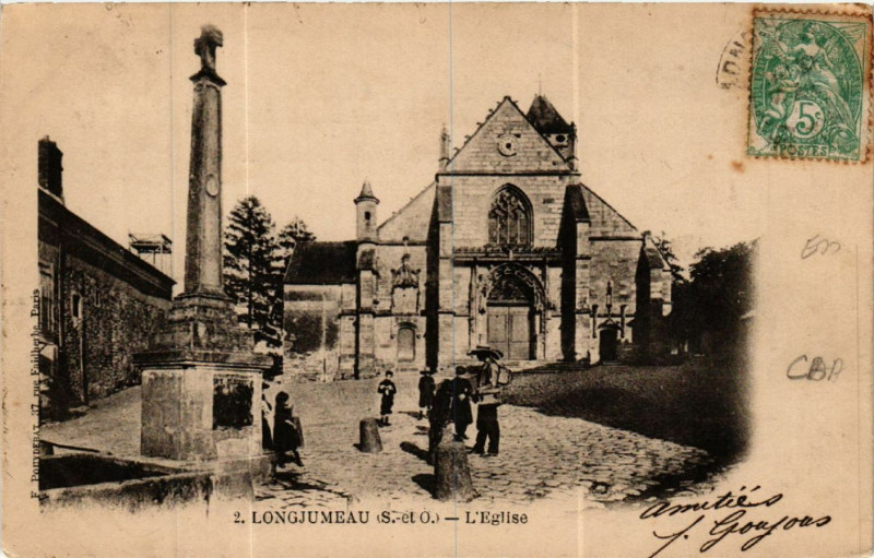 Carte postale ancienne Longjumeau - L'Eglise à Longjumeau