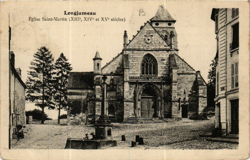 Carte postale ancienne Longjumeau - Eglise Saintt-Martin à Longjumeau