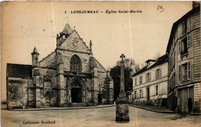 Carte postale ancienne Longjumeau - Eglise Saint-Martin à Longjumeau