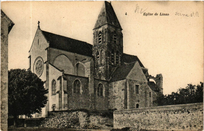 Carte postale ancienne Linas - Eglise de Linas à Linas