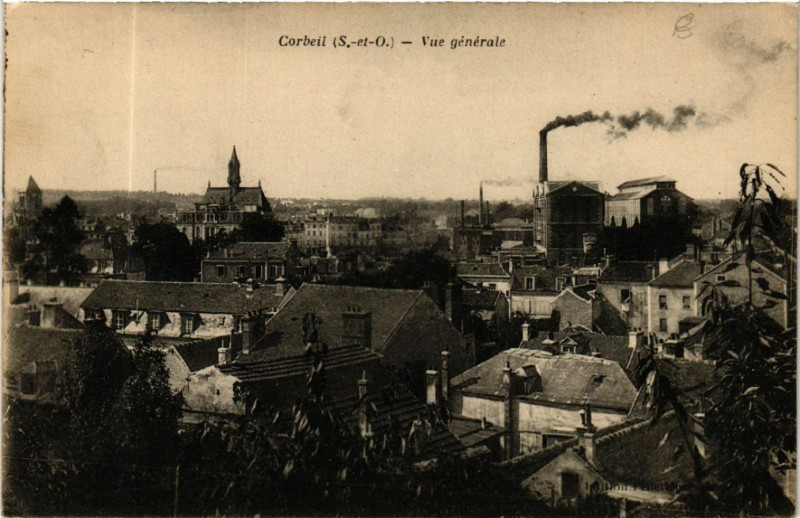 Carte postale ancienne Corbeil - Vue Generale