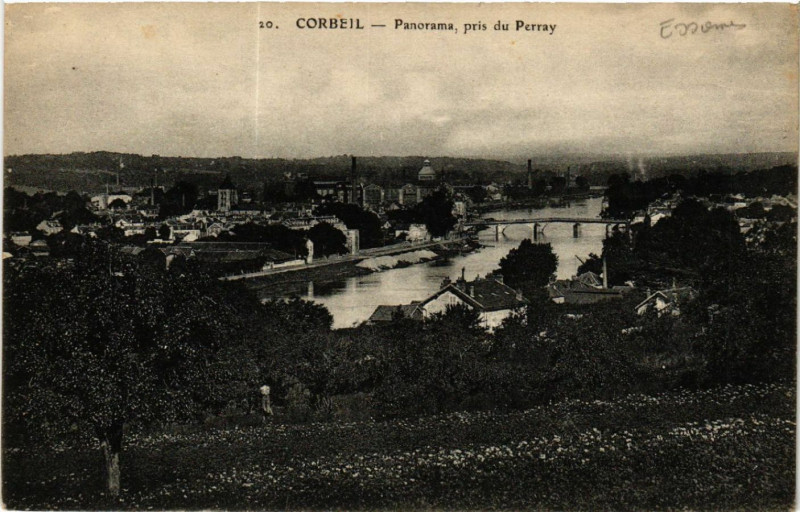 Carte postale ancienne Corbeil - Panorama - pris du Perray
