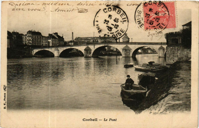 Carte postale ancienne Corbeil - Le Pont