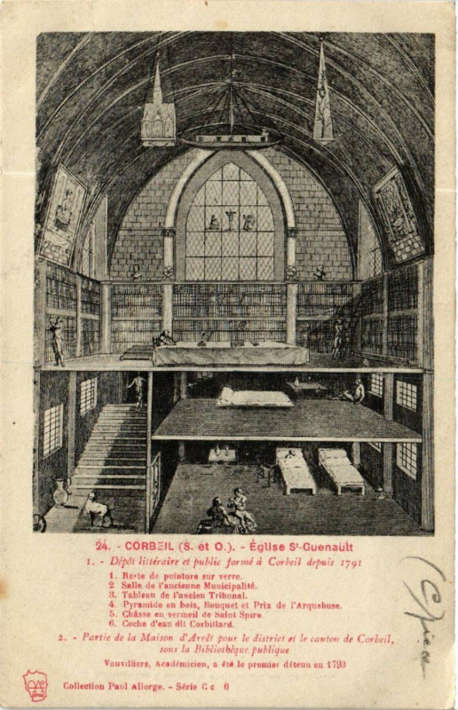 Carte postale ancienne Corbeil - Eglise Saint-Guenault