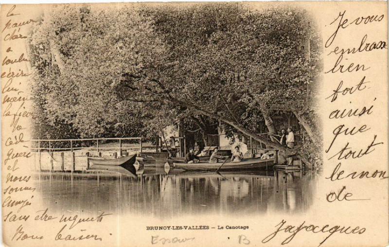 Carte postale ancienne Brunoy-les-Vallées - La Canotage à Brunoy
