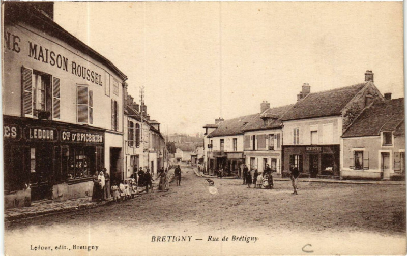Carte postale ancienne Bretigny - Brétigny - Rue de Bretigny à Igny