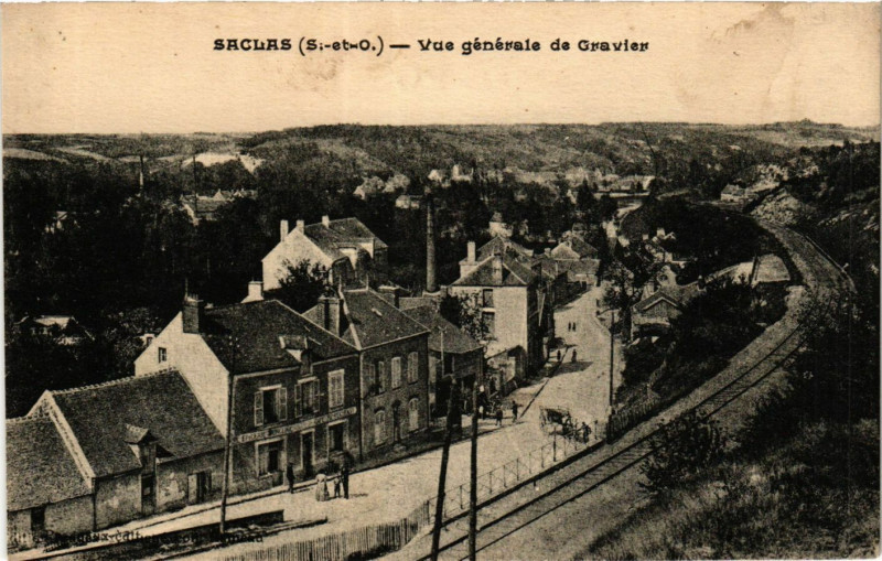 Carte postale ancienne Saclas - Vue generale de Gravier à Saclas