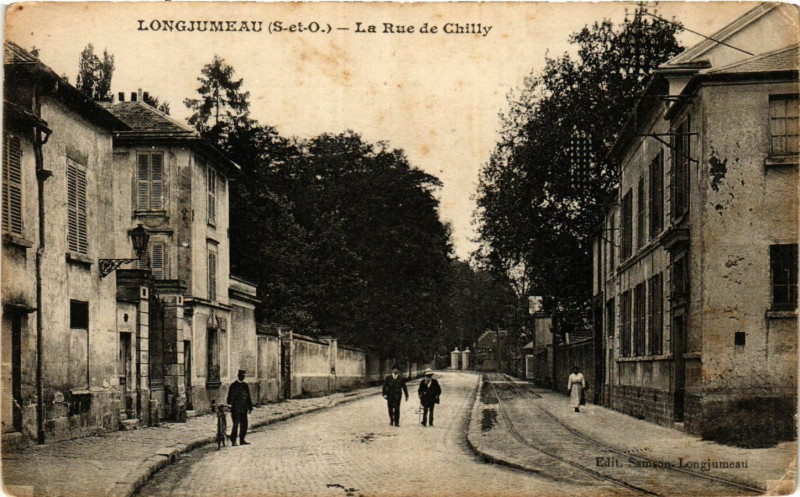 Carte postale ancienne Longjumeau - La Rue de Chilly à Longjumeau