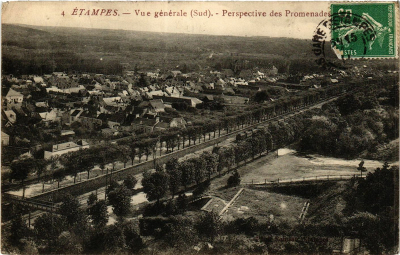 Carte postale ancienne Etampes - Etampes - Vue generale - Perspective des Promenades à Étampes