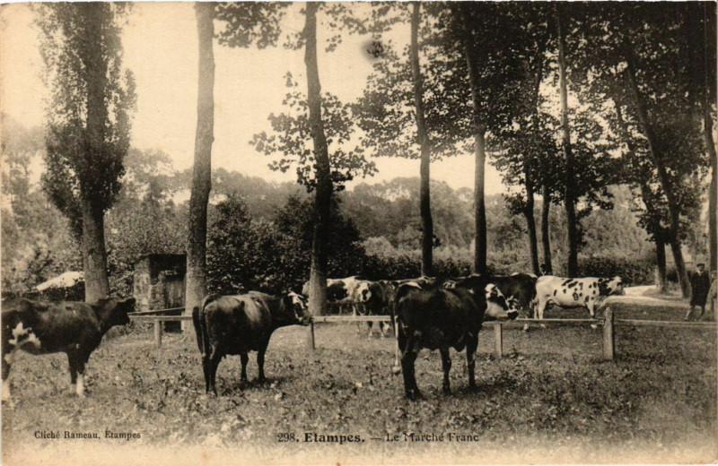 Carte postale ancienne Etampes - Etampes - Le Marché Franc à Étampes
