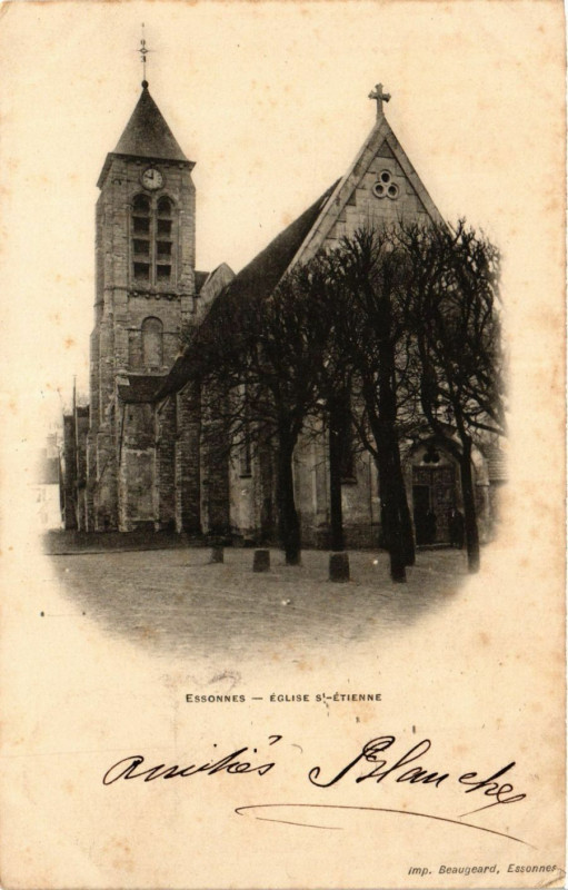 Carte postale ancienne Essonnes - Eglise Saint-Etienne
