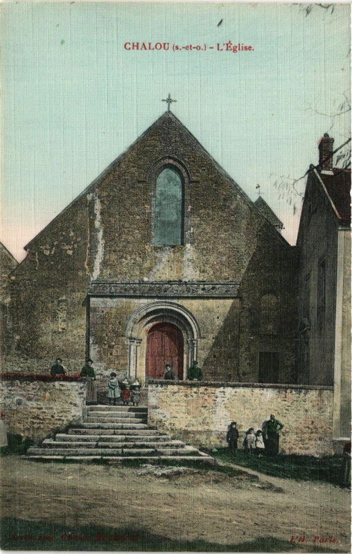Carte postale ancienne Chalou - L'Eglise