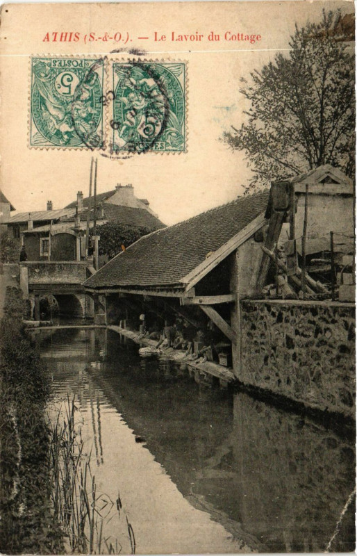 Carte postale ancienne Athis - Le Lavoir du Cottage
