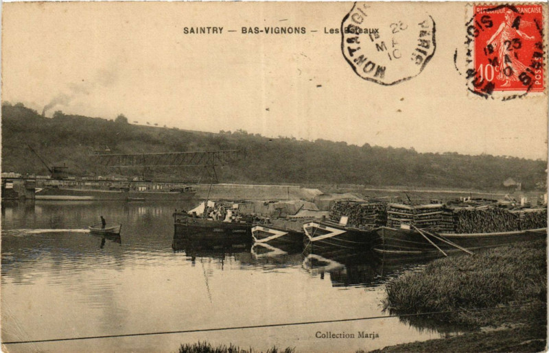 Carte postale ancienne Saintry - Bas-Vignons - Les Bateaux