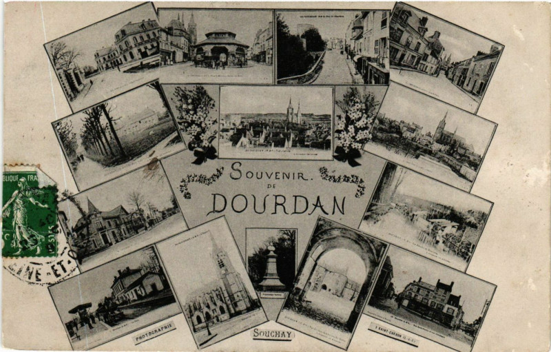Carte postale ancienne Dourdan - Souvenir de Dourdan - Scenes à Dourdan