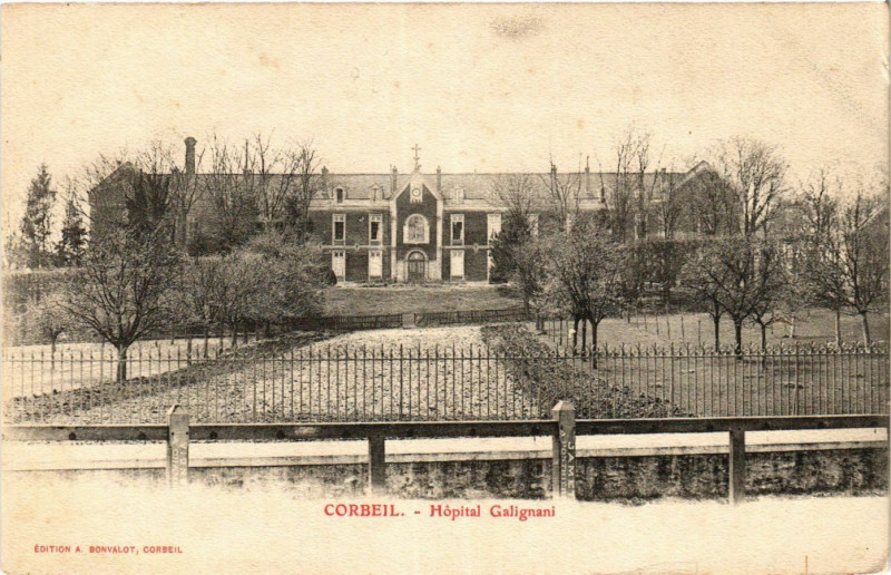 Carte postale ancienne Corbeil - Hopital Galignani