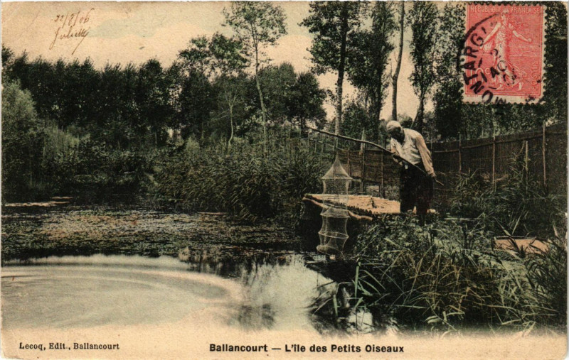 Carte postale ancienne Ballancourt - L'ile des Petits Oiseaux