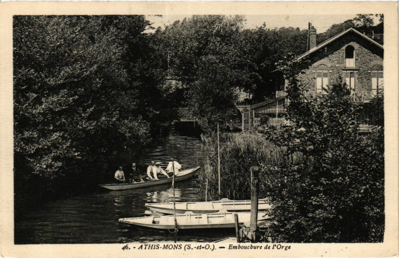 Carte postale ancienne Athis-Mons - Embouchure de l'Orge à Athis-Mons