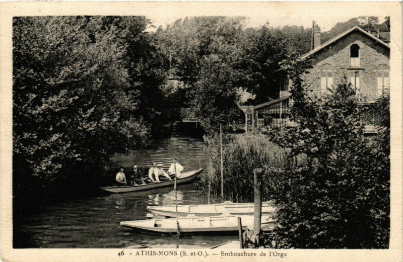 Carte postale ancienne Athis-Mons - Embouchure de l'Orge à Athis-Mons