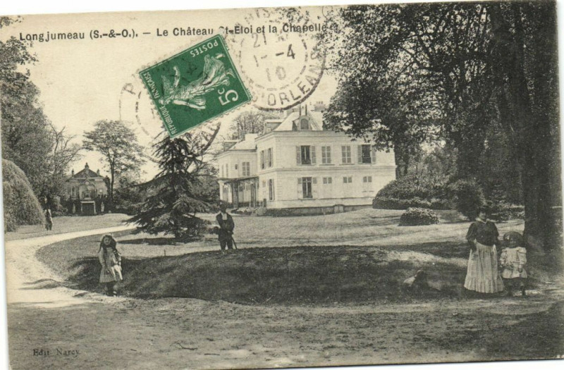 Carte postale ancienne Longjumeau  (S.-&-O.) - Le Cháteau Ste-Eloi et la Chapelle à Longjumeau